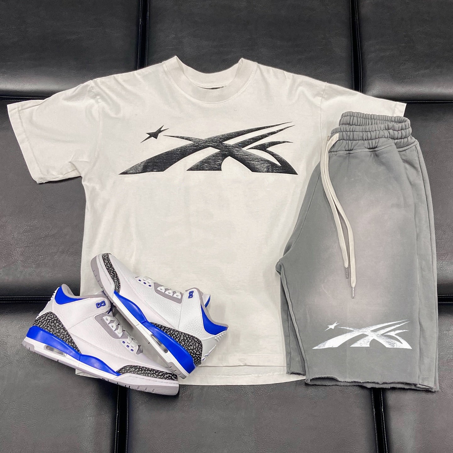 Hell Casual Street Vintage T-shirt Shorts Two-Piece Set