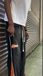 Casual street retro washed lines trousers