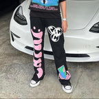 Casual personalized monogram pattern trousers