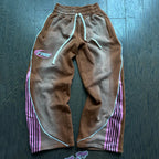 Casual street retro washed lines trousers