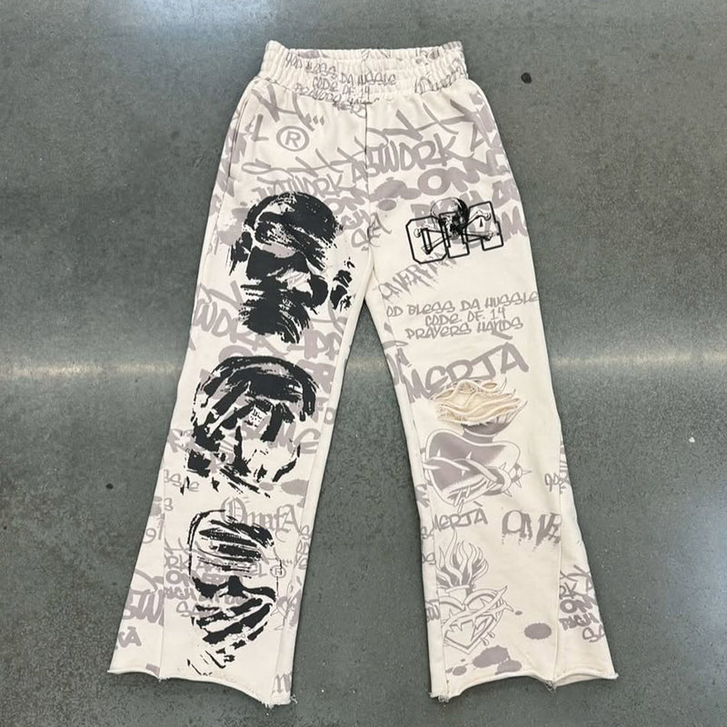 Vintage Jesus Ripped Casual Trousers