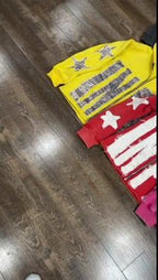 Lucky Star Patches Casual Street Zip Hoodie