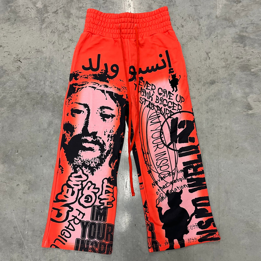 Casual printed loose sports trousers