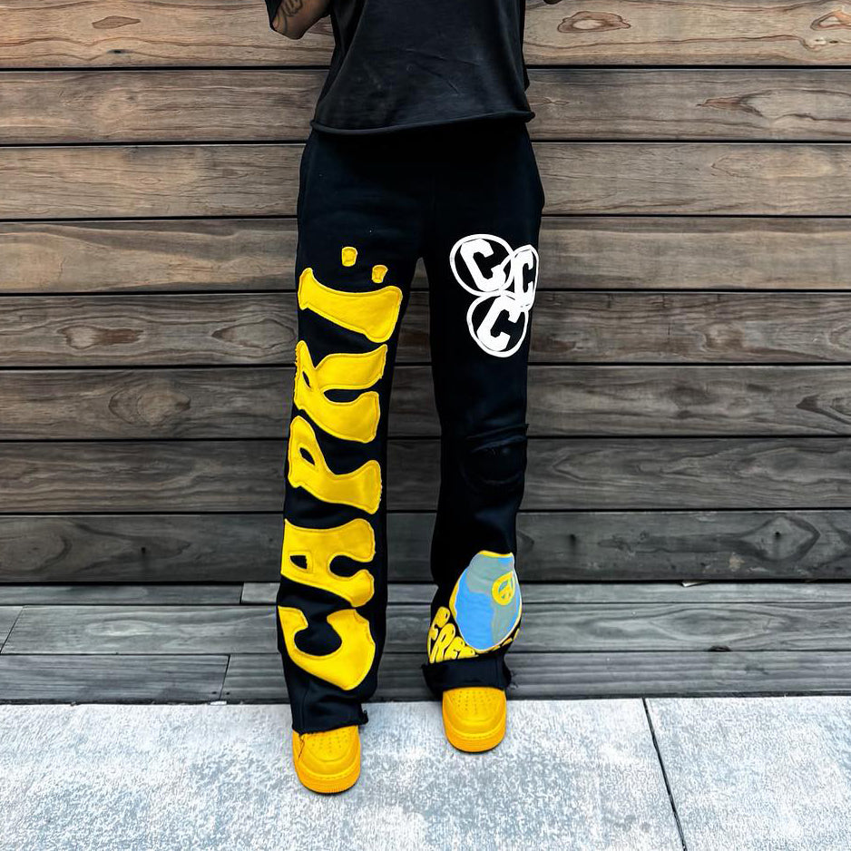 Casual personalized monogram pattern trousers