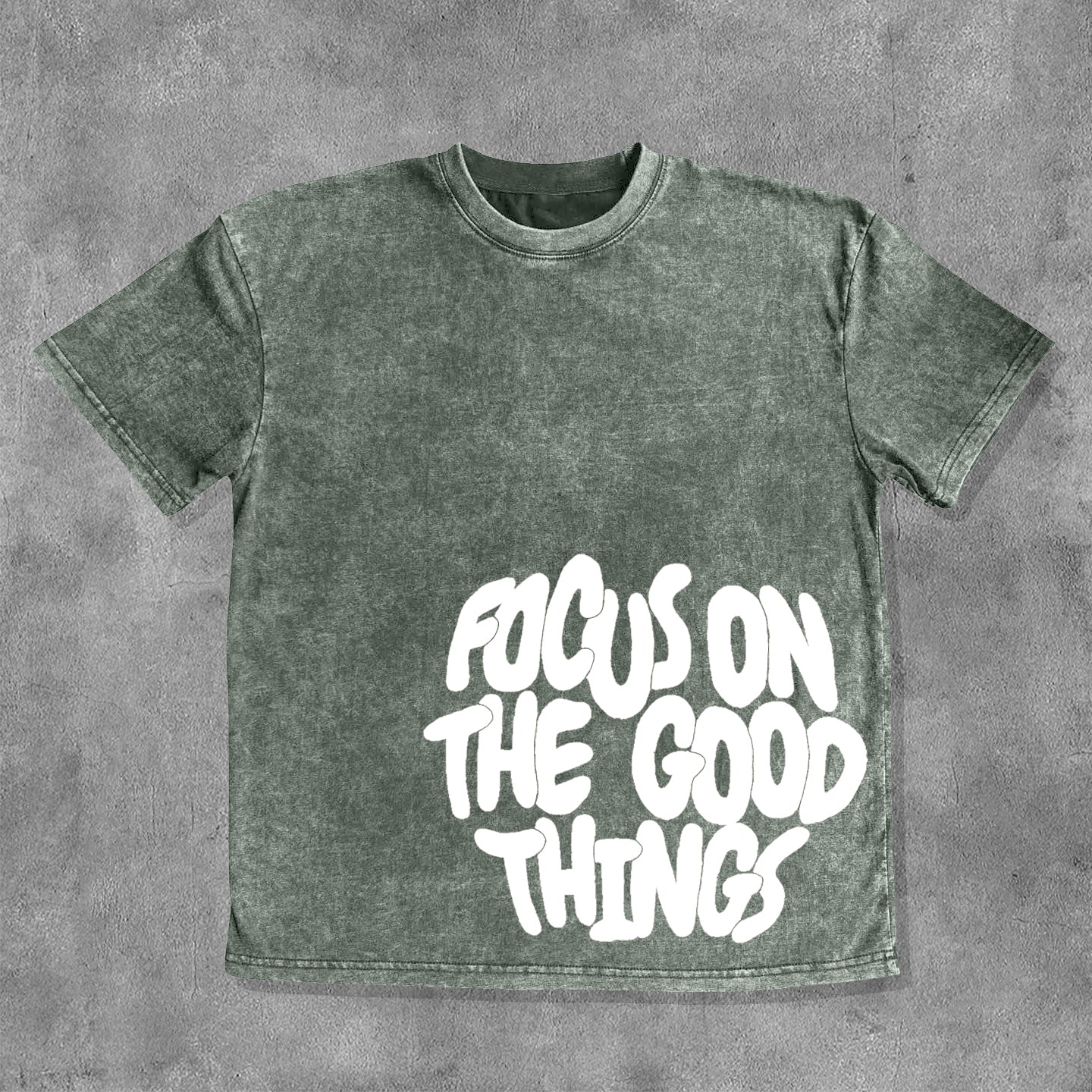 Focus On The Good Things Washed Distressed T-Shirt