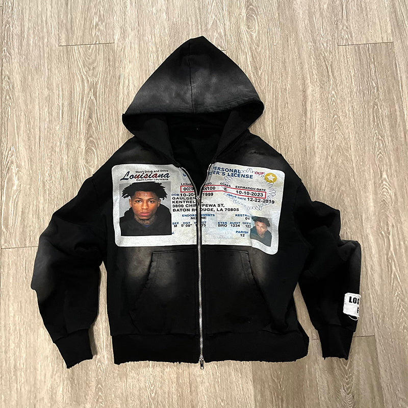 Young boy print id hoodie