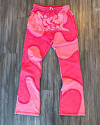 Casual street patchwork hoodie and trousers two-piece suit