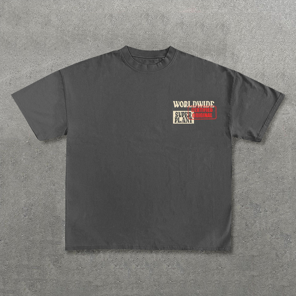 Floral & Letters Print Short Sleeve T-Shirt