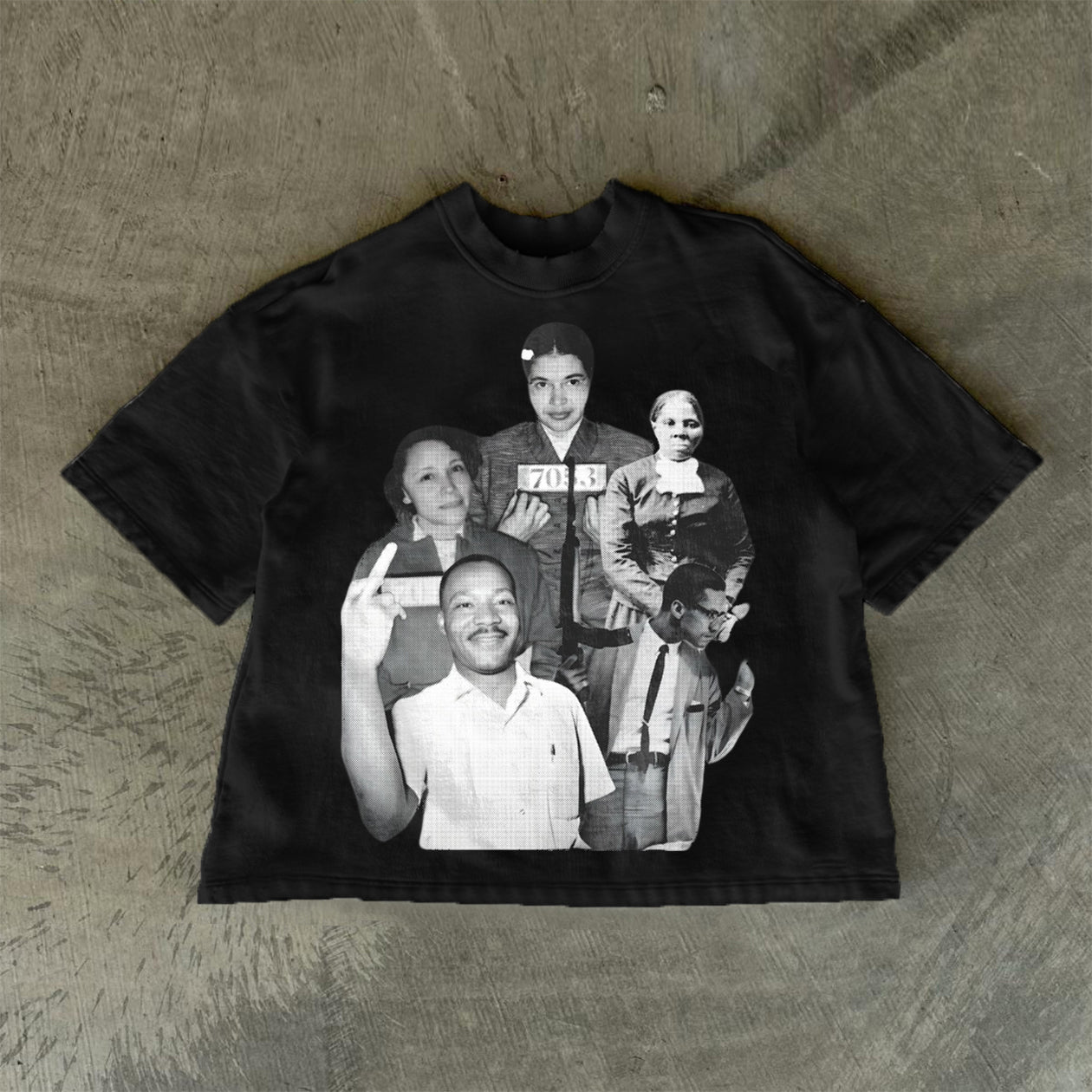 Casual round neck cropped printed T-shirt