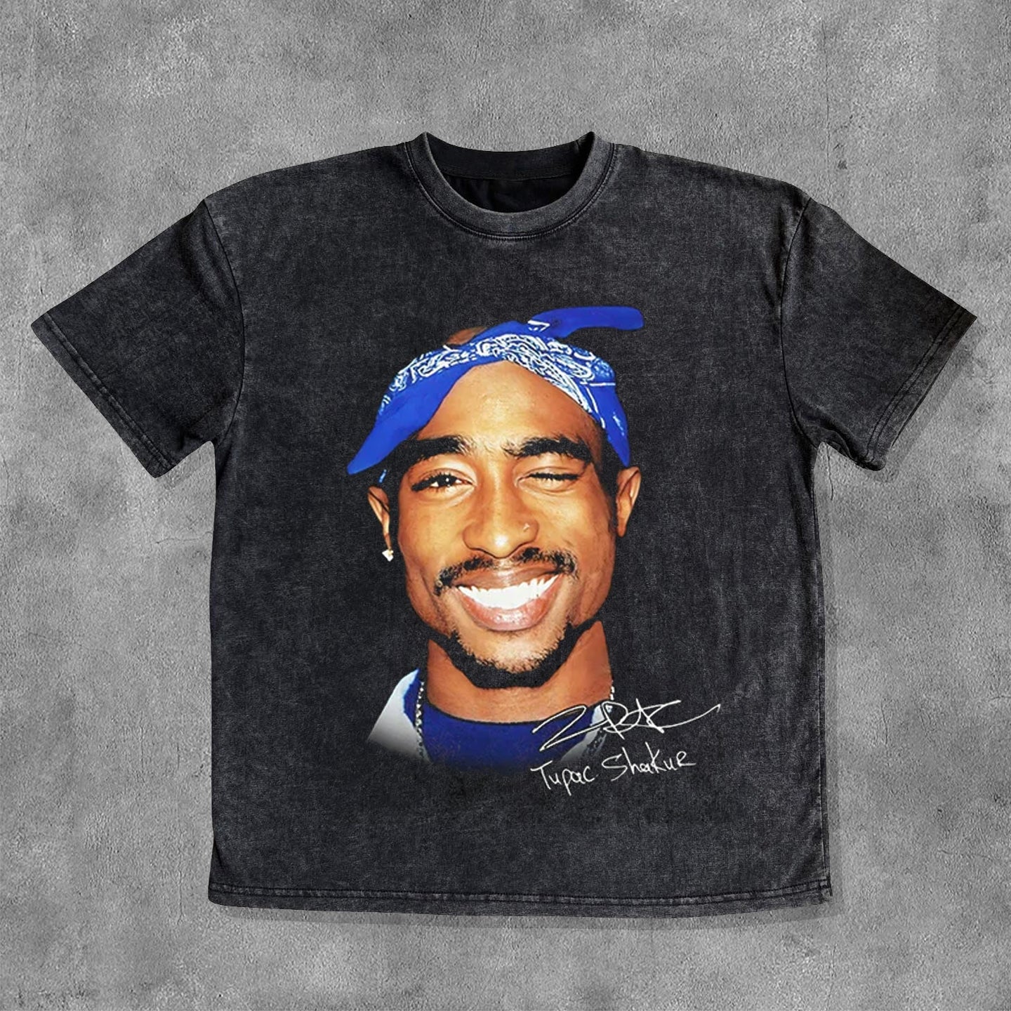 Personalized Character Washed Distressed Short Sleeve T-Shirt